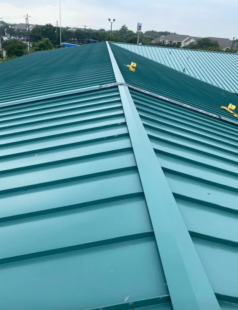 Green commercial metal roof ridge and valley for Metal Roof Repair in La Junta