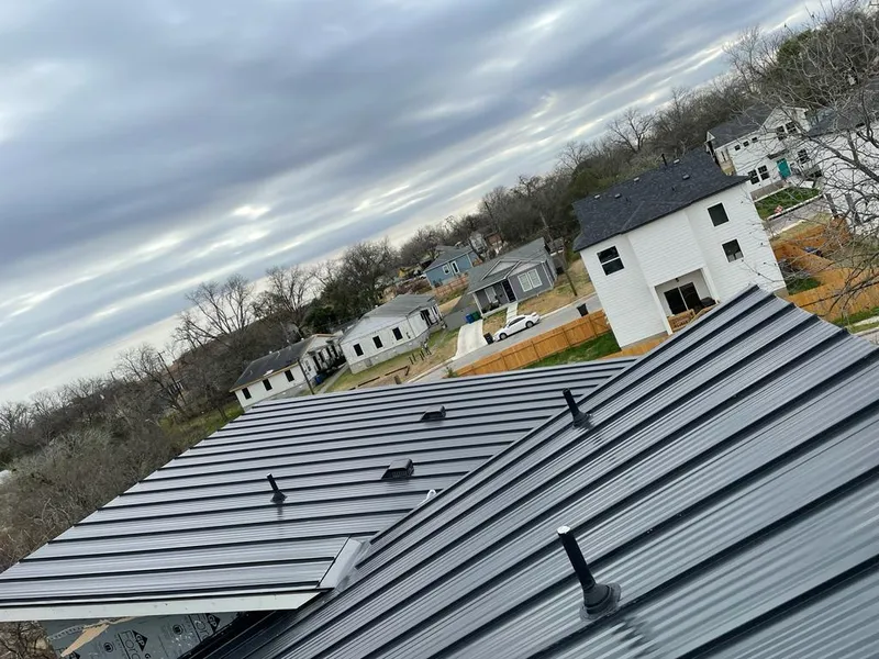 Standing seam metal roof panels with vents for Skylight Repair in La Junta
